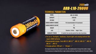 Fenix ARB L18 2600 mAh USB aufladbar