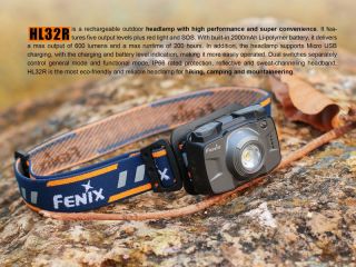 Fenix HL32R LED Stirnlampe in Grau