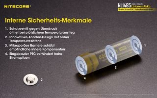 Nitecore 14500er 850 mAh NL1485 protected