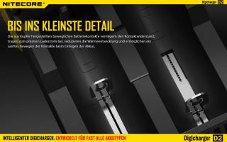 Nitecore Digicharger D2 EU - AAA, AA, RCR123, 18650er Lader