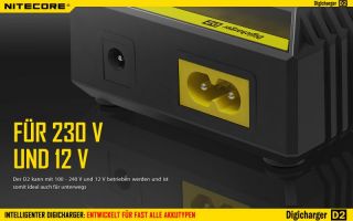 Nitecore Digicharger D2 EU - AAA, AA, RCR123, 18650er Lader