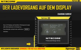 Nitecore Digicharger D2 EU - AAA, AA, RCR123, 18650er Lader