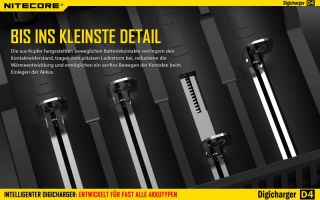 Nitecore Digicharger D4 - AAA, AA, RCR123, 18650er Lader
