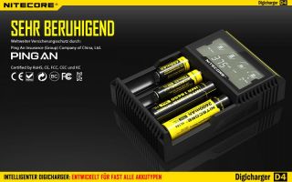 Nitecore Digicharger D4 - AAA, AA, RCR123, 18650er Lader