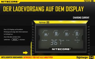 Nitecore Digicharger D4 - AAA, AA, RCR123, 18650er Lader