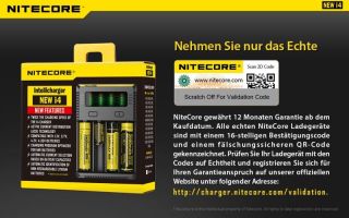 Nitecore Intellicharge New i4 - AAA, AA, RCR123, 18650er Lader