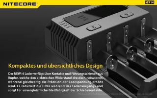 Nitecore Intellicharge New i4 - AAA, AA, RCR123, 18650er Lader