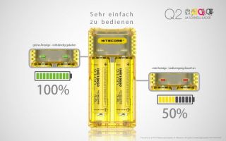 Nitecore Q2 - 2A Ladestrom schwarz