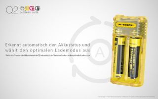Nitecore Q2 - 2A Ladestrom schwarz
