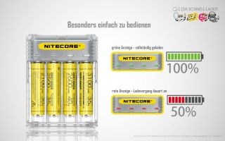 Nitecore Q4 - 2A Ladestrom schwarz