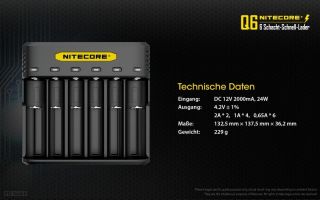 Nitecore Q6 - 2A Ladestrom schwarz