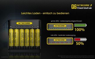 Nitecore Q6 - 2A Ladestrom schwarz