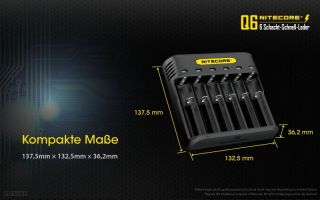 Nitecore Q6 - 2A Ladestrom schwarz