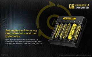 Nitecore Q6 - 2A Ladestrom schwarz