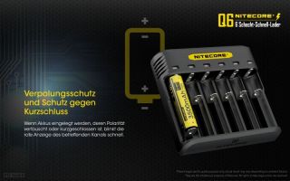 Nitecore Q6 - 2A Ladestrom schwarz