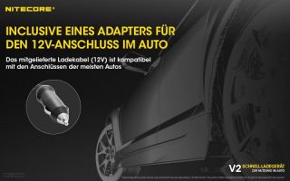 Nitecore V2 - Kfz-Ladegert
