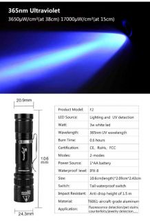 Tank007 F2 weies Licht und UV 1W 365nm!
