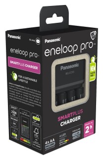 Panasonic Ladegert Smart & Quick Charger BQ-CC55E + 4x eneloop Pro AA Akku