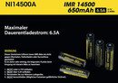 Nitecore NI14500A 650 mAh unprotected