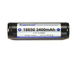 2er Set Keeppower 3400mAh 18650er protected (Panasonic Zelle)