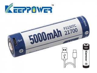 Keeppower 21700 5000mAh mit USB-C Lademöglichkeit P2150TC
