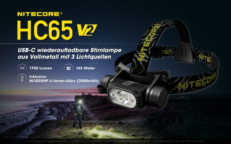 Nitecore HC65 v2 - Hochwertige und helle LED und UV Taschenlampen