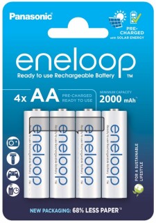 4er Pack AA Eneloop min. 2000mAh Plastik freie Verpackung