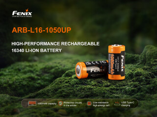 Fenix ARB‑L16 1050UP 16340 Akku 1050 mAh Ladebuchse protected